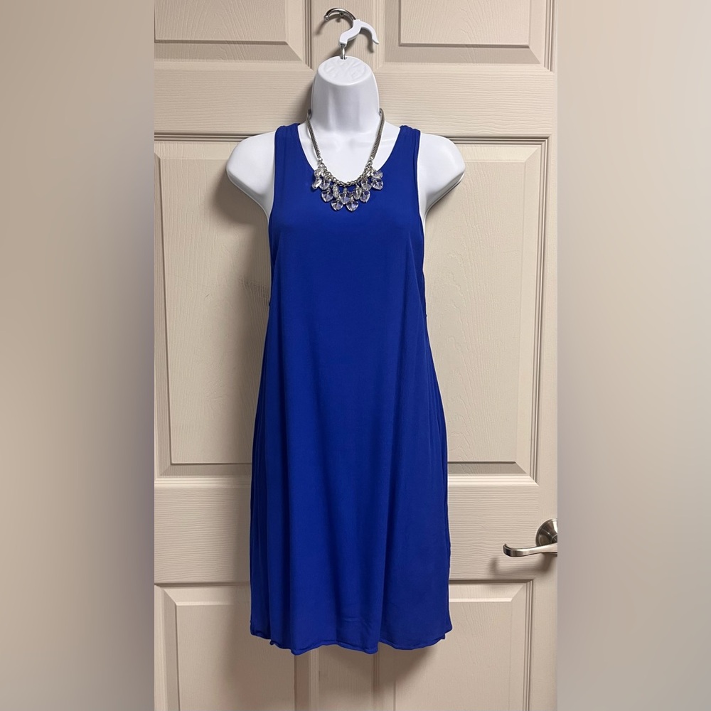Elegant Blue Sleeveless Dress